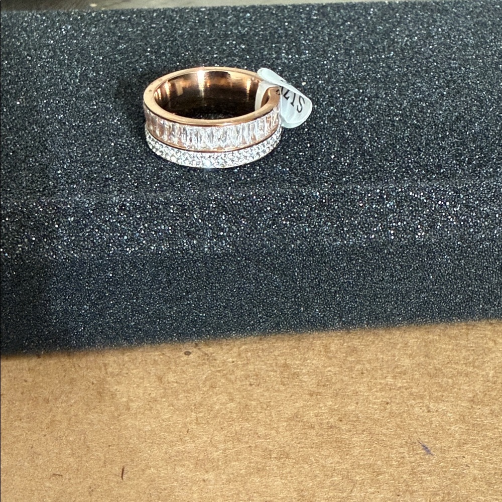 Fashion Jewelry Rose Gold Crystal Pavé Ring